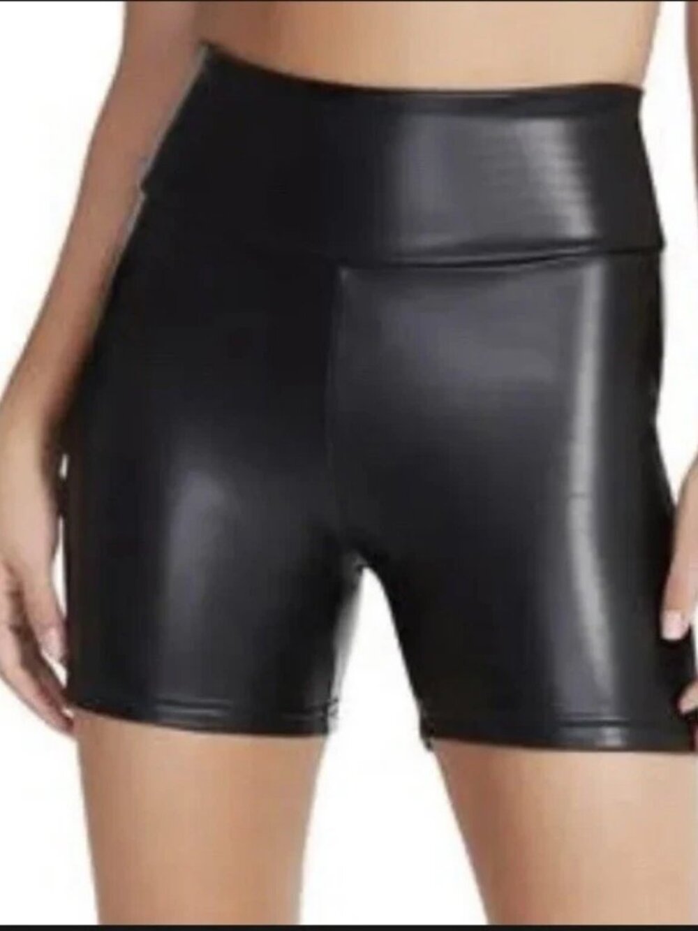 Womens BB Dakota x Steve Madden Black Faux Leather PU Chill Biker Shorts S
